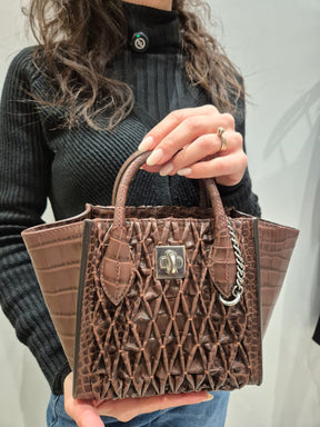 ERMANNO SCERVINO Borsa a tracolla goffrata caffè