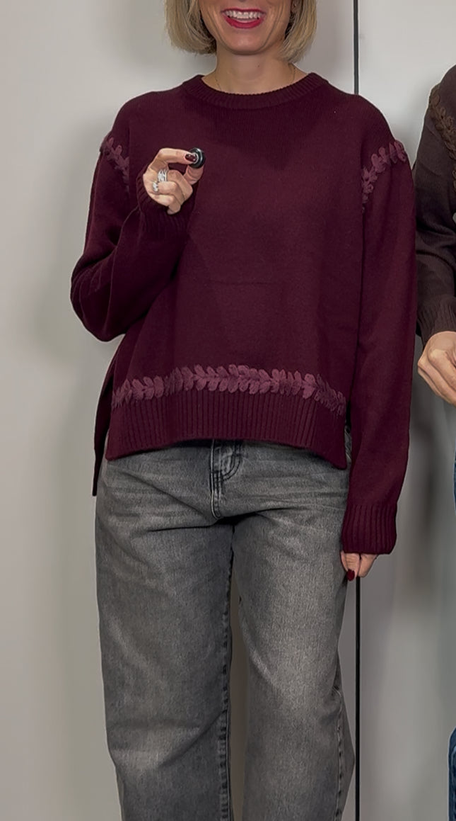 Maglione rami in lana