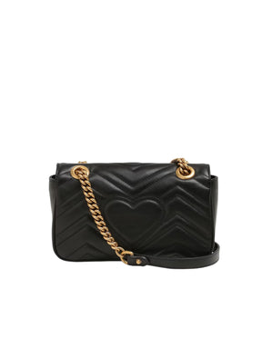 GUCCI Borsa tracolla con patta Marmont nera - MINI