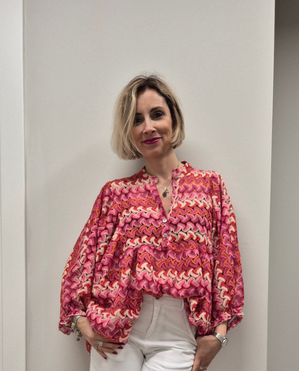 Blusa zig zag pipistrello