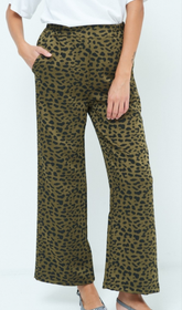 Pantaloni jacquard maculati verde militare