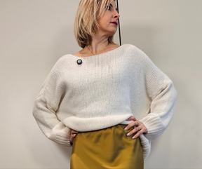 Maglione over scollo a barca