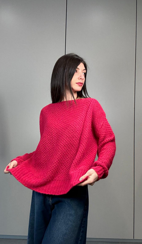 Maglione over scollo a barca