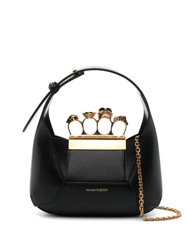 ALEXANDER McQUEEN Borsa Passepartout nera e oro