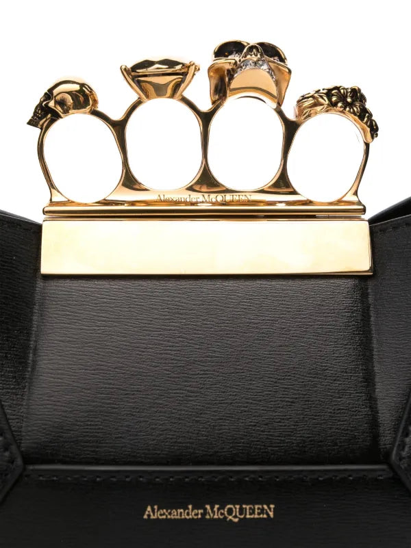 ALEXANDER McQUEEN Borsa Passepartout nera e oro