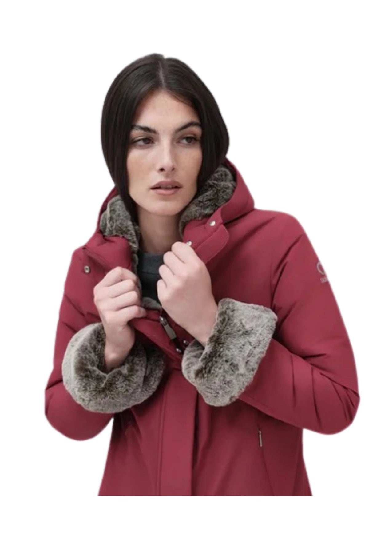 SUNS Piumuno bordeaux con eco pelliccia interna