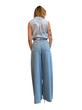 Jeans palazzo foulard incluso