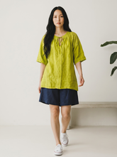 SISLEY Maxi maglia in lino col. Verde