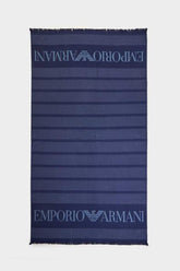 ARMANI telo mare  righe blu con logo