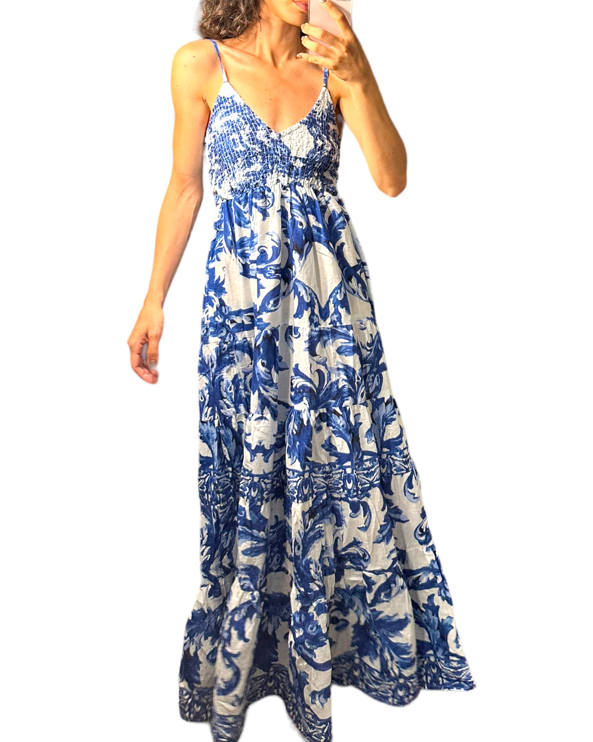 Vestito 7 lungo cuore stile Maiolica