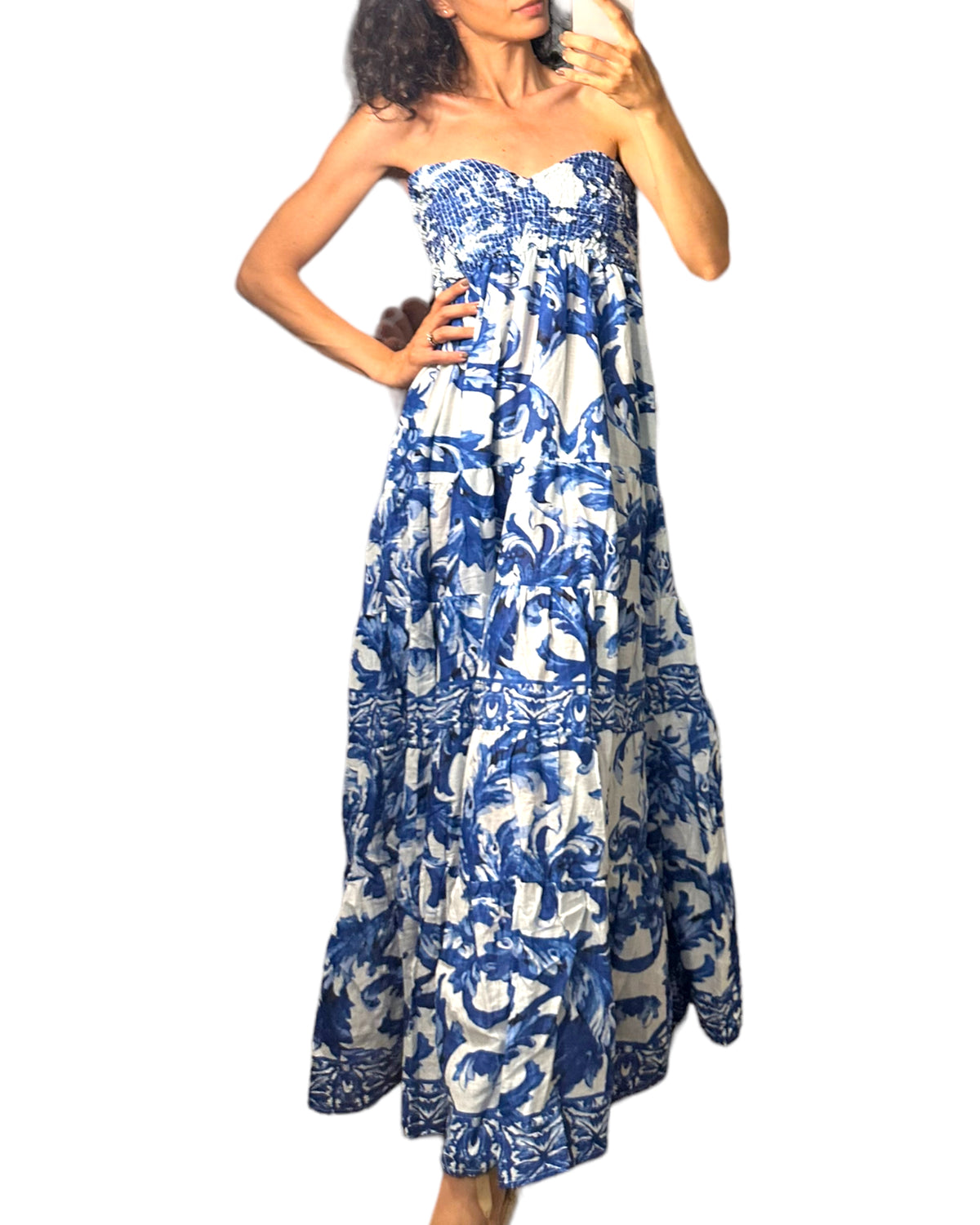 Vestito 7 lungo cuore stile Maiolica