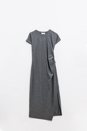 Abito senza maniche in tencel stretch grigio