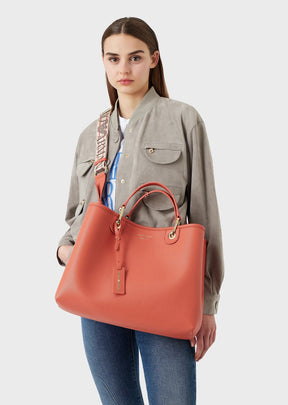 EMPORIO ARMANI borsa con pochette interna col. arancione coccio