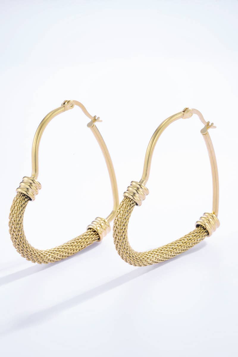 Orecchini a cuore in acciaio inossidabile color Oro giallo