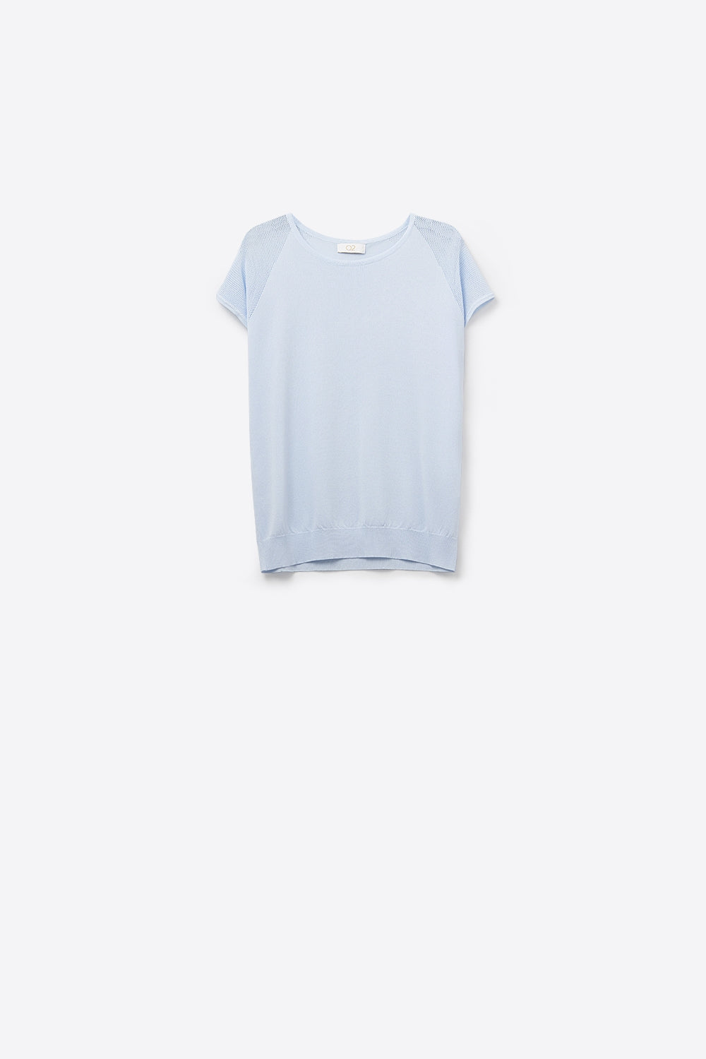 Q2 baby Maglione blu a maniche corte con maglia sulla spalla