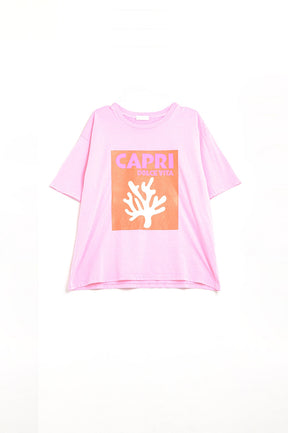 Baby Pink Capri Dolce Vita T-shirt Made in Italy