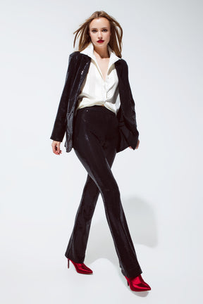 Blazer Party Relaxed con paillettes in nero