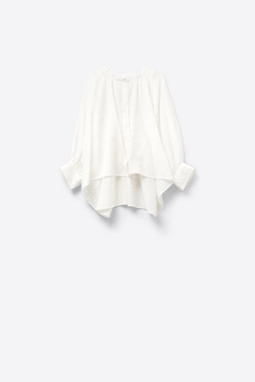 Q2 Blusa a righe con maniche a palloncino in bianco