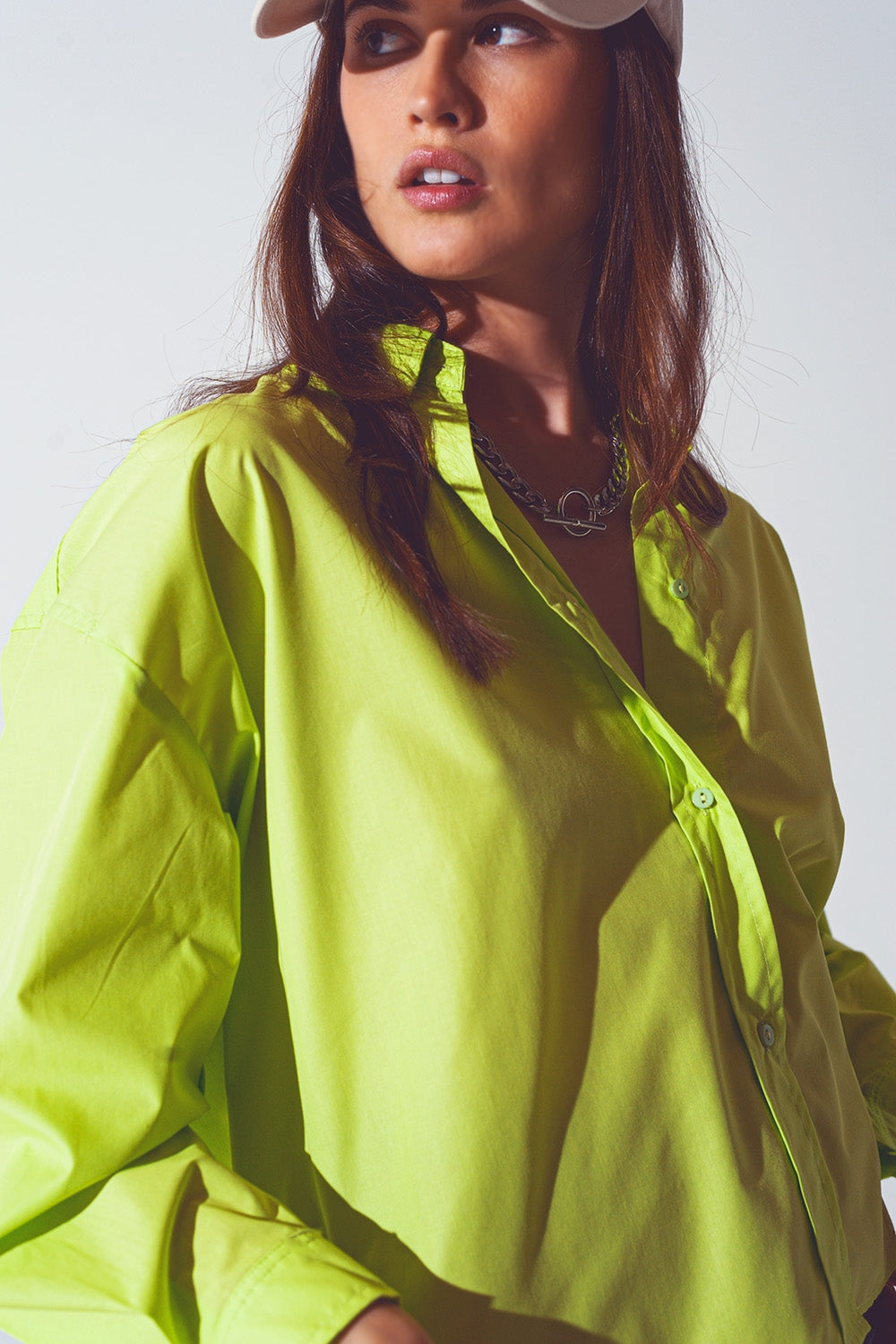 Blusa ampia in verde lime