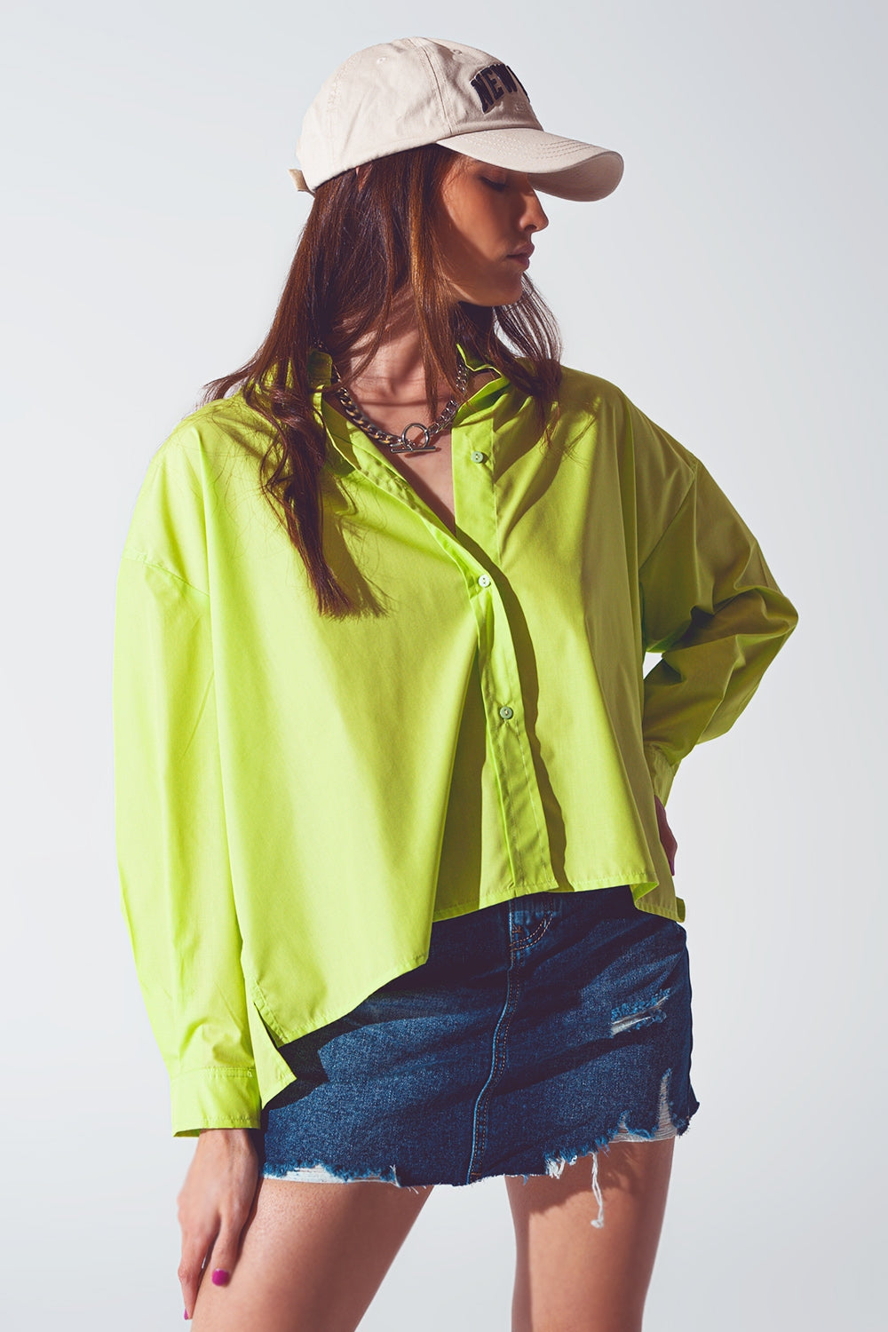 Blusa ampia in verde lime