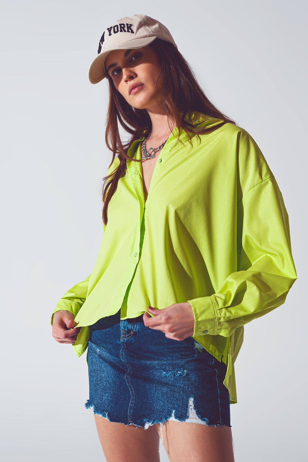 Blusa ampia in verde lime