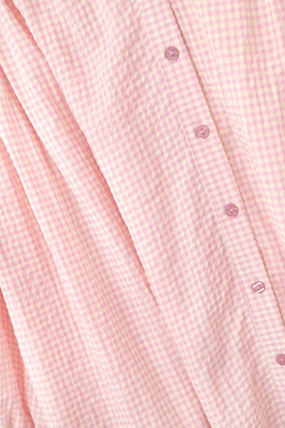 blusa sciolta in quadretti vichy rosa chiaro