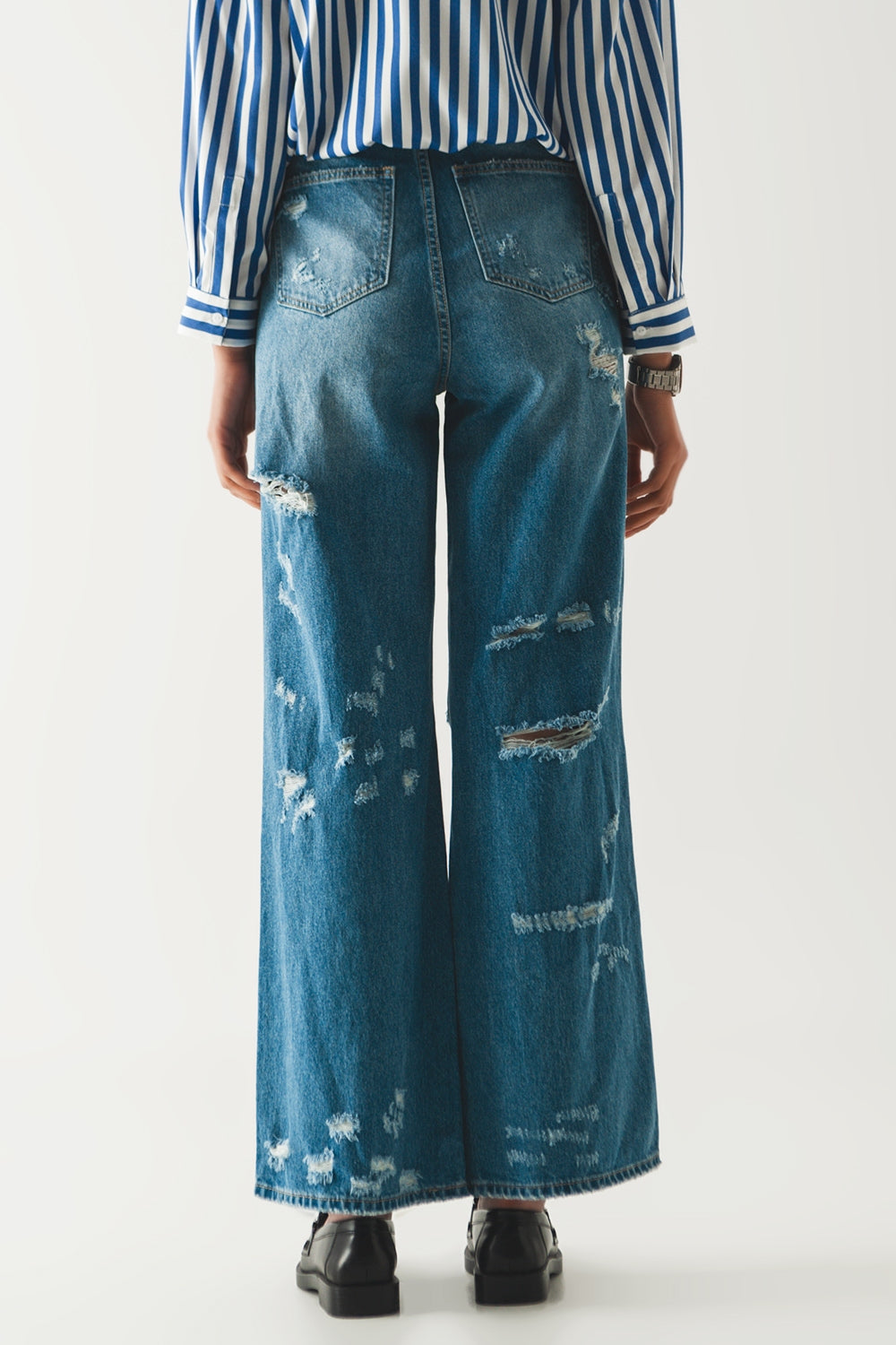 boyfriend jeans distrutti in blu