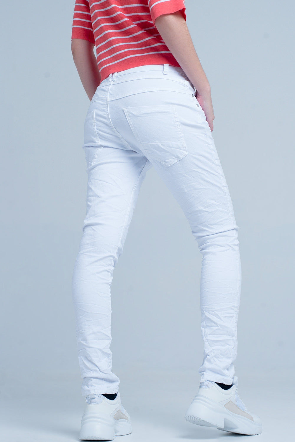 Boyfriend jeans slim bianco