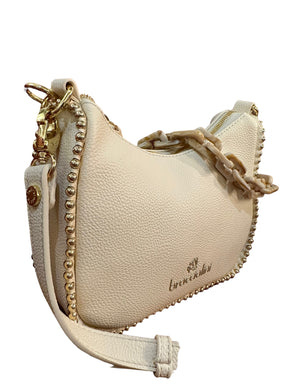 BRACCIALINI Borsa luna small crema catena Marble