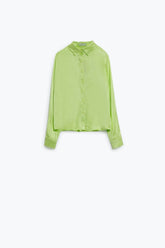 Q2 Camicetta a maniche lunghe con colletto a polo nel colore lime