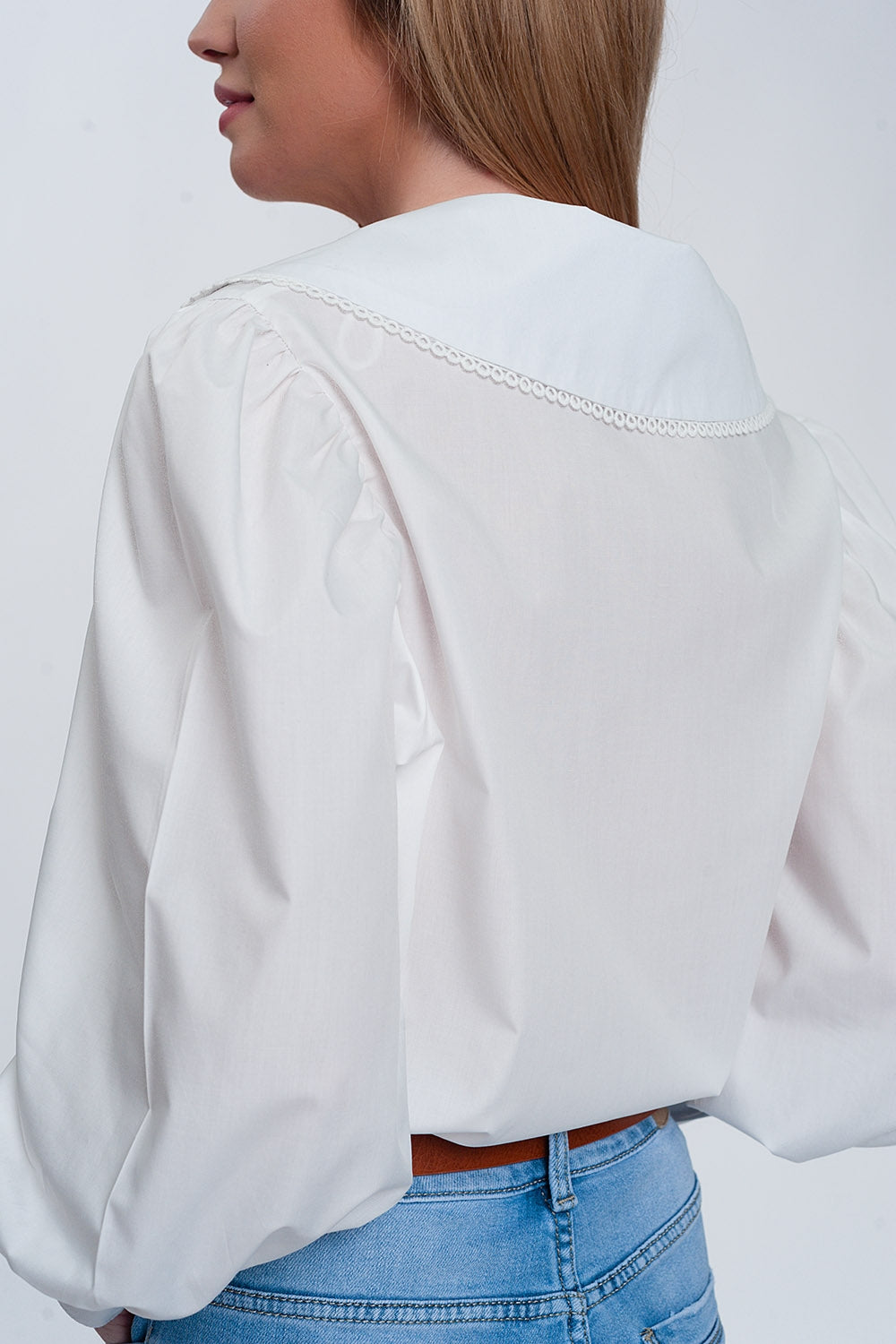 Camicia bianco con collo extra large