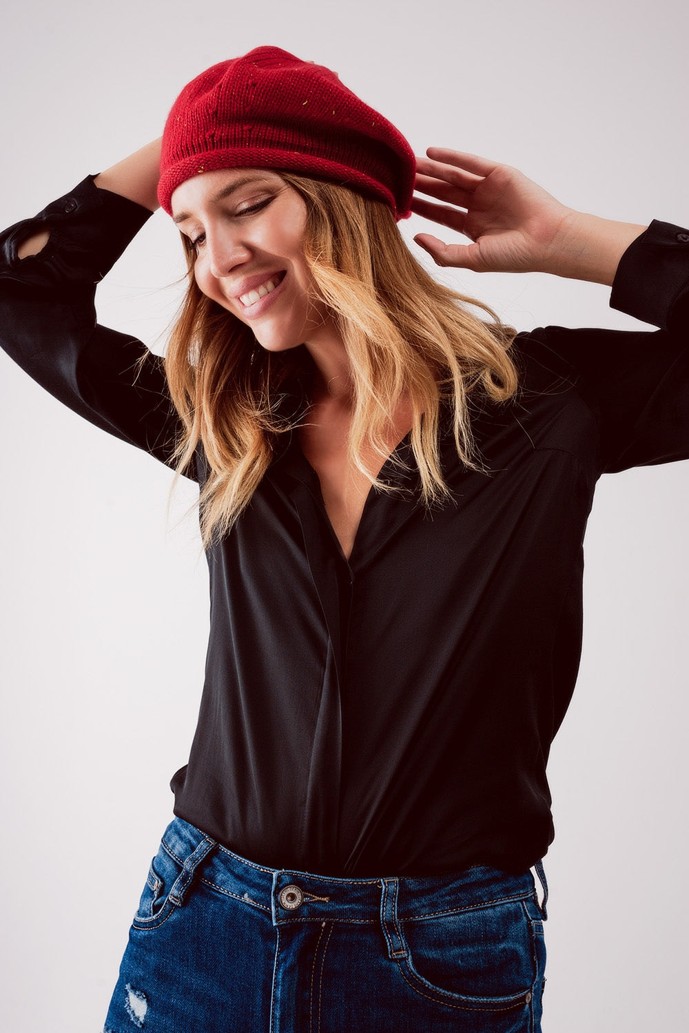 Camicia in raso nera
