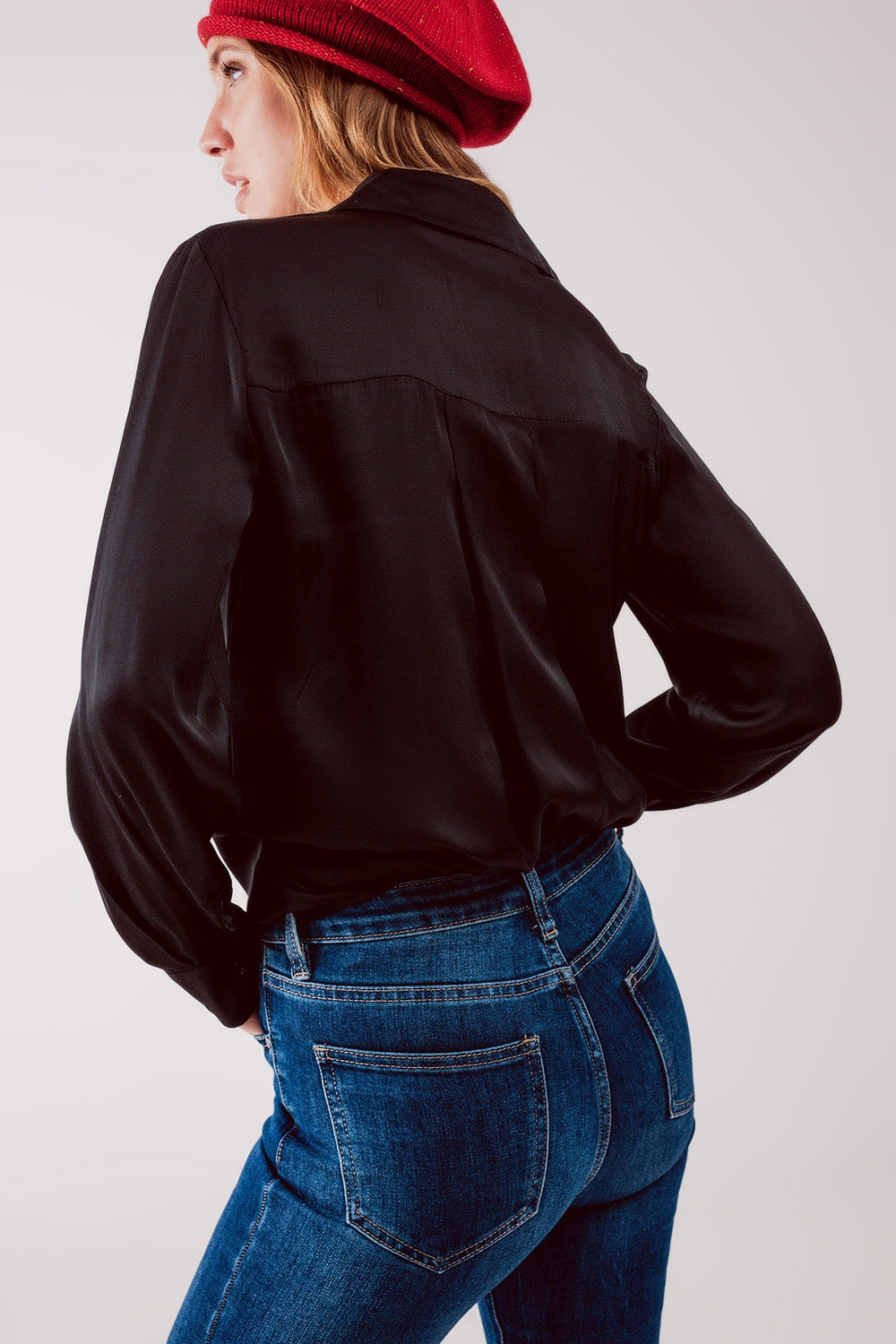 Camicia in raso nera