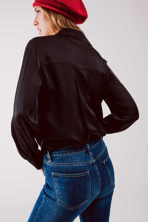 Camicia in raso nera
