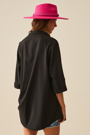 Camicia in tessuto molto morbido e leggero in nero
