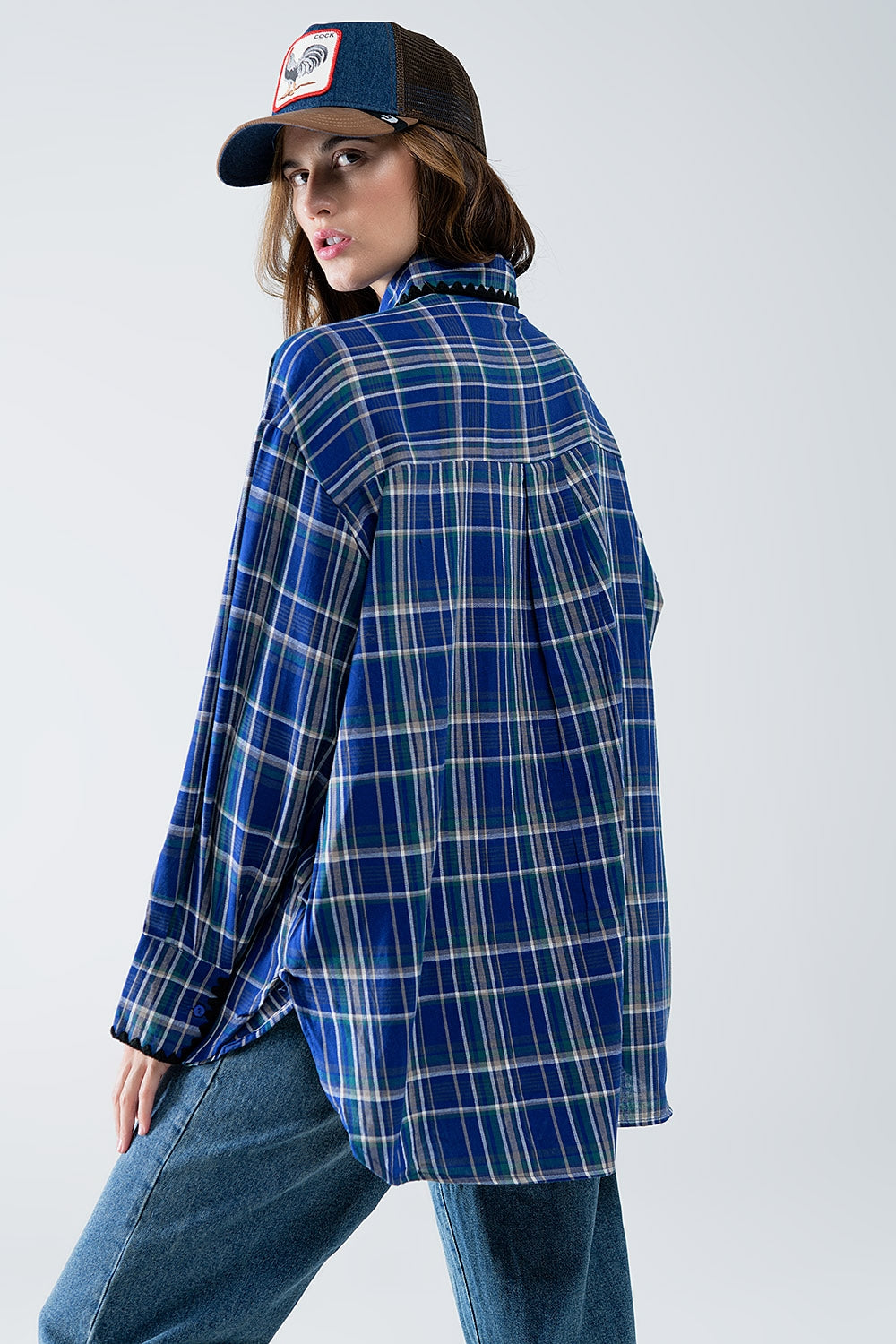 Camicia oversize da boscaiolo in blu