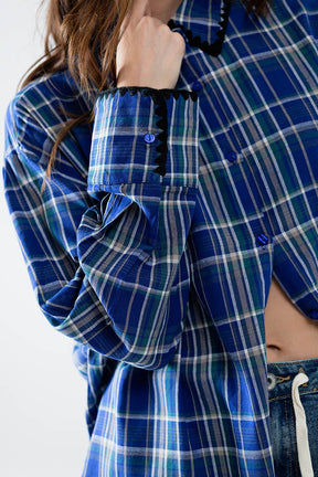 Camicia oversize da boscaiolo in blu