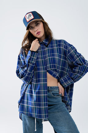 Camicia oversize da boscaiolo in blu