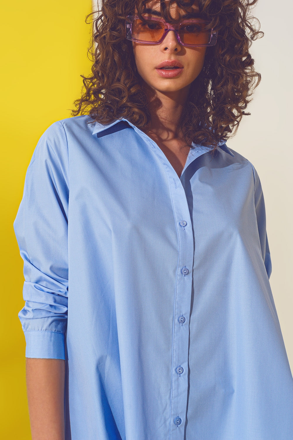 Camicia oversize in azzurro