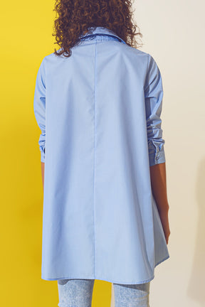 Camicia oversize in azzurro