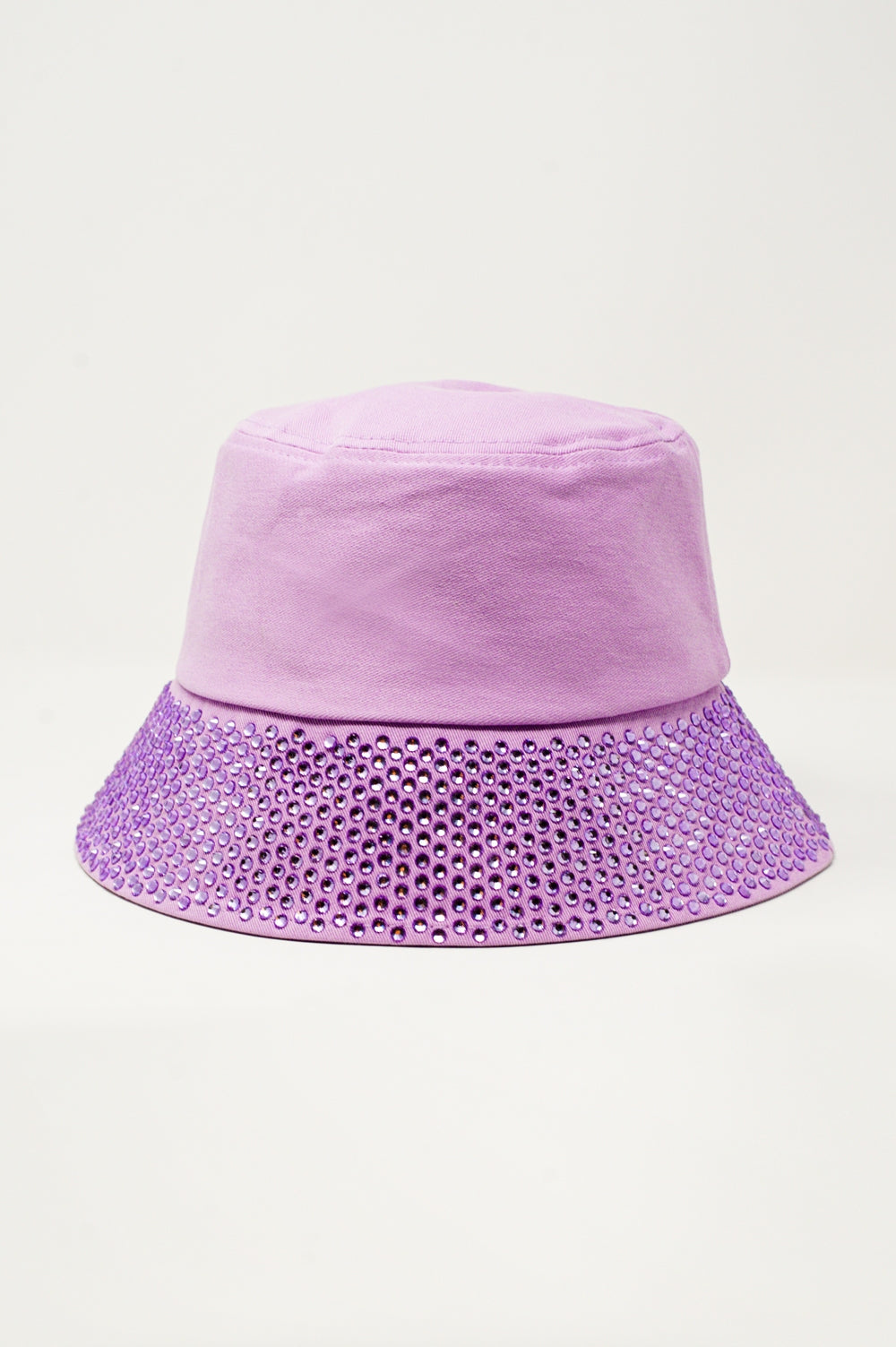 Q2 Cappello da pescatore viola con strass