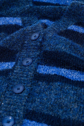 cardigan a righe blu