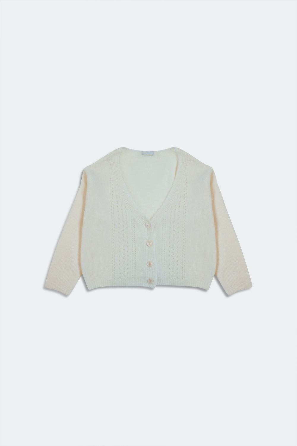 Cardigan con bottoni in crema