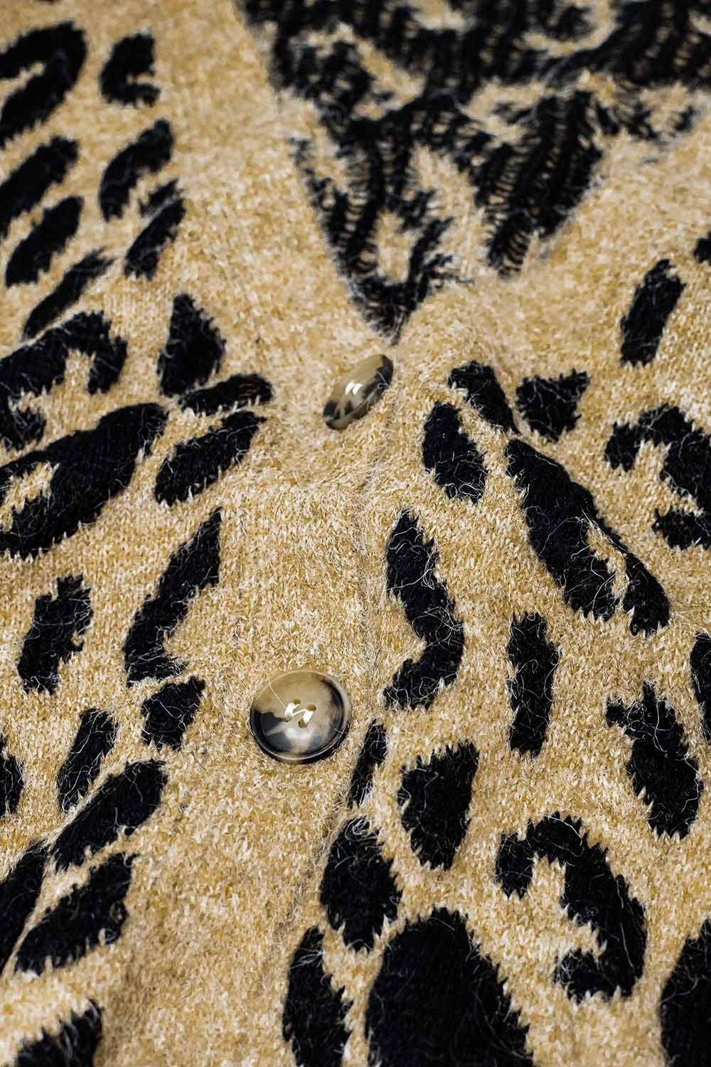 cardigan in maglia morbida con stampa leopardo