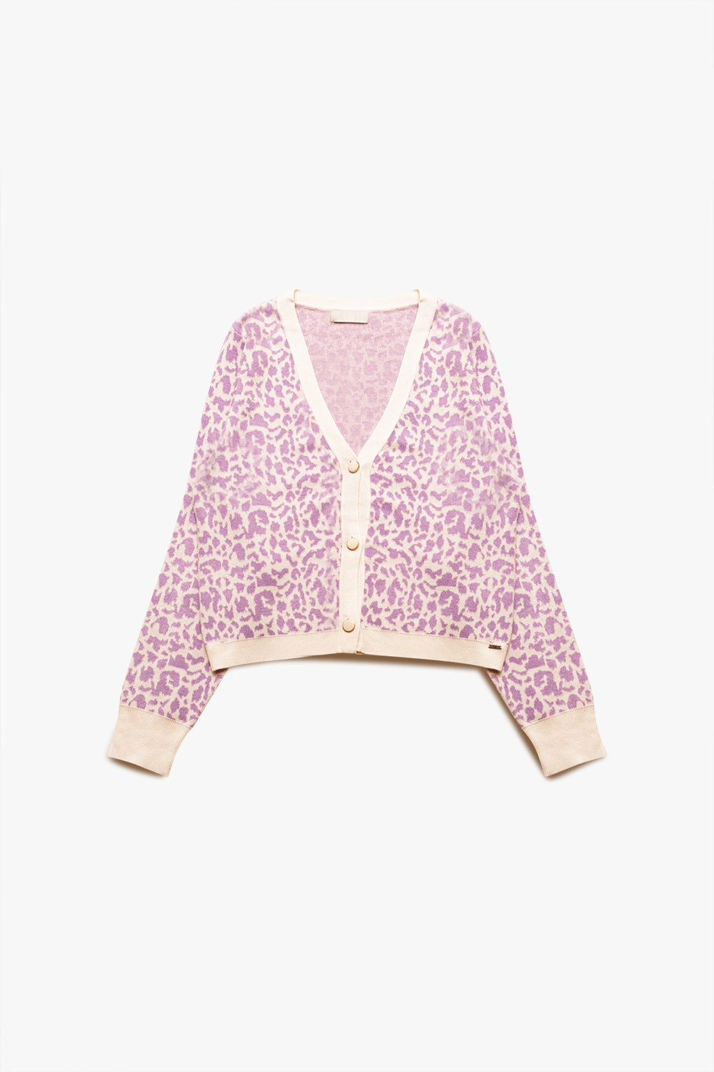 Cardigan leggero con stampa animalier lilla