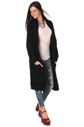 Cardigan lungo oversize nero