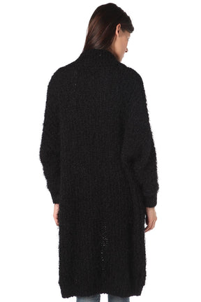 Cardigan lungo oversize nero