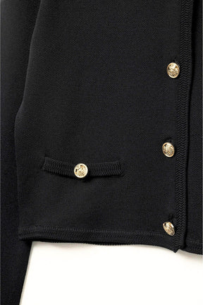 Cardigan nero con bottoni dorati