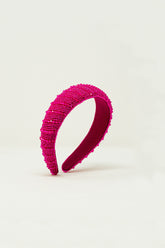 Q2 Cerchietto con perline in fucsia