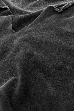 Felpa grigia lavata con scollo a V